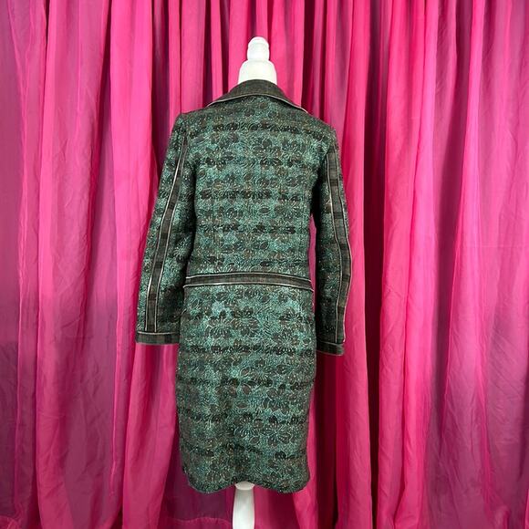 Custo Barcelona Y2K 2006 NWT Long wool blend plaid sparkle no zip coat, 42 or 8 - Picture 2 of 11